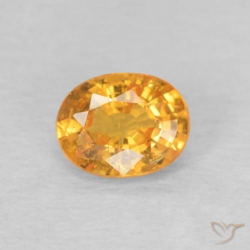 0.46ct 자연스러운 미디엄 오렌지 스페사르타이트 원사, 타원형, VS-SI