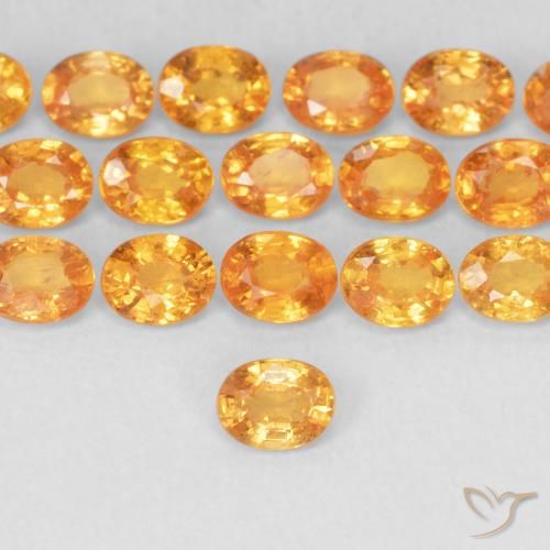 0.24ct 자연스러운 살구 오렌지 스페사르타이트 원사, 타원형, VS