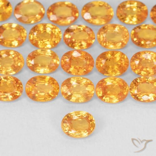 0.26ct 자연스러운 살구 오렌지 스페사르타이트 원사, 타원형, VS