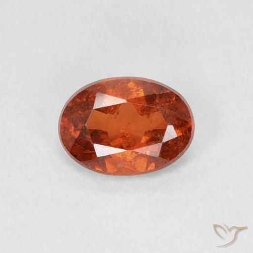 0.64캐럿 루즈 오렌지 스페사르타이트 가넷, 모잠비크산 6 x 4.3mm 타원형 컷, Photo A