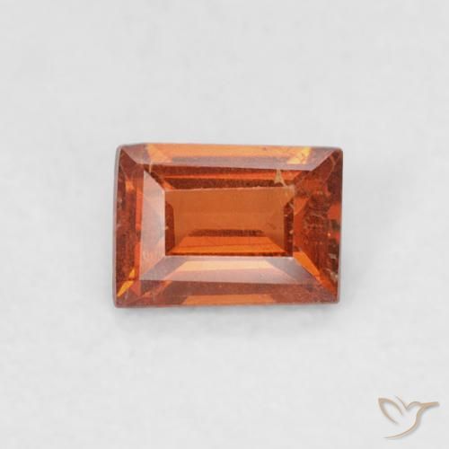 0.30ct 자연스러운 붉은 오렌지 스페사르타이트 원사, 바게트, SI