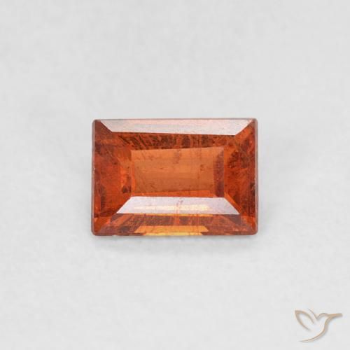 0.56ct 자연스러운 미디엄 오렌지 스페사르타이트 원사, 바게트, SI
