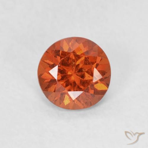 0.48ct 자연스러운 따뜻한 오렌지 스페사르타이트 원사, 둥근, SI
