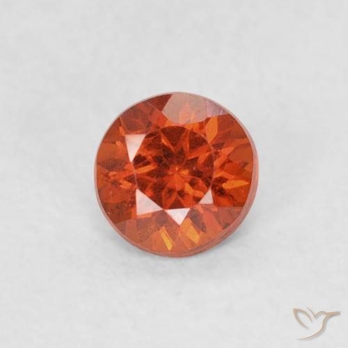 0.33ct 자연스러운 미디엄 오렌지 스페사르타이트 원사, 둥근, SI