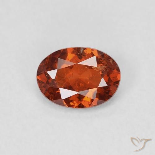 0.70ct 자연스러운 다크 오렌지 스페사르타이트 원사, 타원형, SI-I1