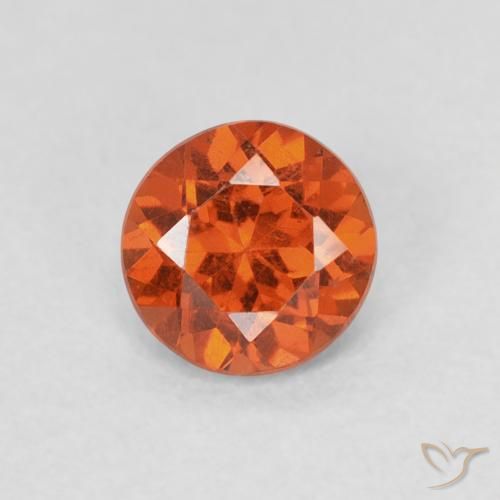 0.65ct 자연스러운 붉은 오렌지 스페사르타이트 원사, 둥근, SI