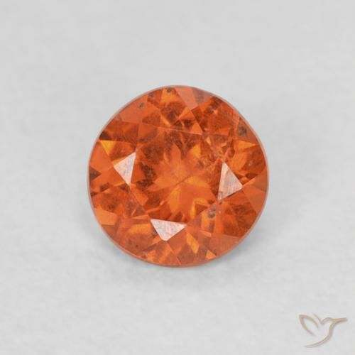 0.37ct 자연스러운 앰버 오렌지 스페사르타이트 원사, 둥근, SI