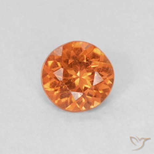 0.23ct 자연스러운 파이어 오렌지 스페사르타이트 원사, 둥근, SI