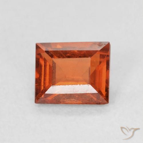 0.67ct 자연스러운 파이어 오렌지 스페사르타이트 원사, 바게트, VS