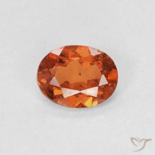 0.39ct 자연스러운 앰버 오렌지 스페사르타이트 원사, 타원형, SI