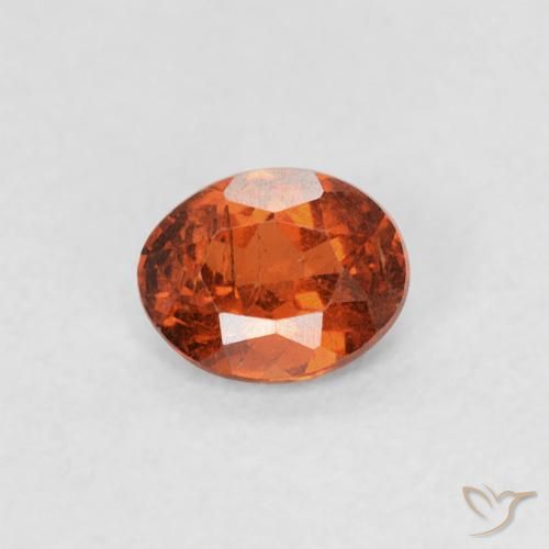 0.33ct 자연스러운 파이어 오렌지 스페사르타이트 원사, 타원형, SI