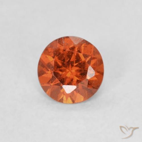 0.34ct 자연스러운 미디엄 오렌지 스페사르타이트 원사, 둥근, SI