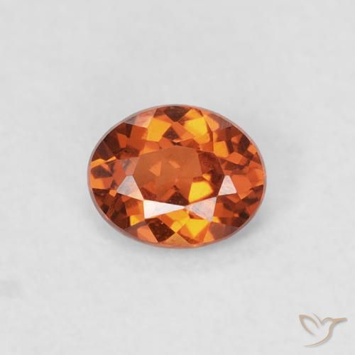 0.36ct 자연스러운 붉은 오렌지 스페사르타이트 원사, 타원형, VS
