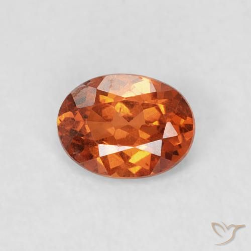 0.39ct 자연스러운 미디엄 오렌지 스페사르타이트 원사, 타원형, SI