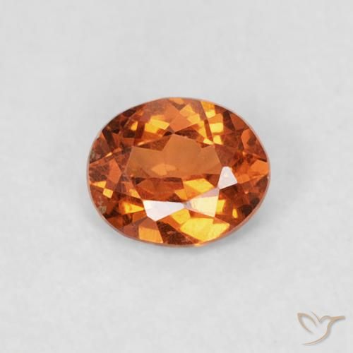 0.25ct 자연스러운 딥 오렌지 스페사르타이트 원사, 타원형, VS-SI
