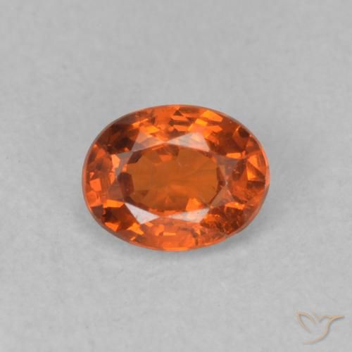 0.48ct 자연스러운 딥 오렌지 스페사르타이트 원사, 타원형, VS