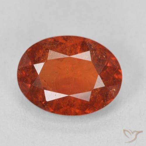 2.98ct 자연스러운 파이어 레드 스페사르타이트 원사, 타원형, SI