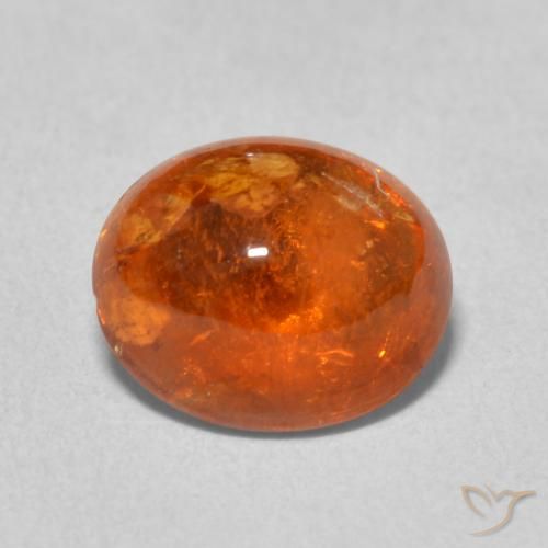 4.78ct 자연스러운 붉은 오렌지 스페사르타이트 원사, 타원형, 투명한