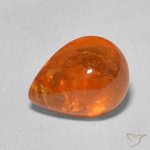 3.99ct 자연스러운 붉은 오렌지 스페사르타이트 원사, 배 모양, 투명한