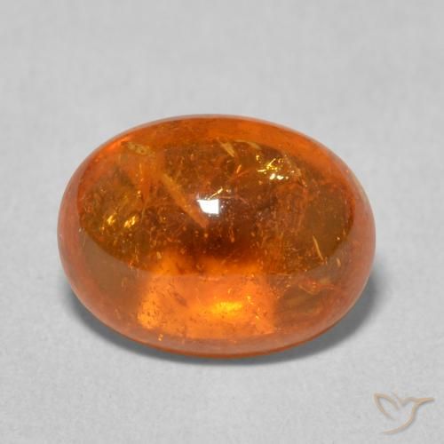 4.88ct 자연스러운 붉은 오렌지 스페사르타이트 원사, 타원형, 투명한