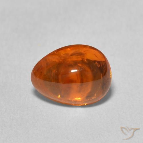 2.39ct 자연스러운 파이어 오렌지 스페사르타이트 원사, 배 모양, 투명한