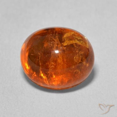 4.92ct 자연스러운 파이어 오렌지 스페사르타이트 원사, 타원형, 투명한