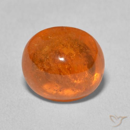 4.52ct 자연스러운 밝은 주황색 스페사르타이트 원사, 타원형, 투명한