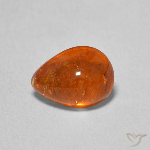 2.18ct 자연스러운 앰버 오렌지 스페사르타이트 원사, 배 모양, 투명한