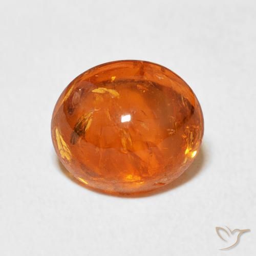 3.94ct 자연스러운 미디엄 오렌지 스페사르타이트 원사, 타원형, 투명한