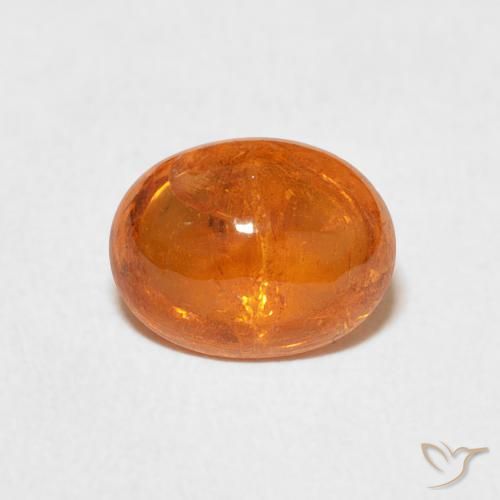 2.20ct 자연스러운 미디엄 오렌지 스페사르타이트 원사, 타원형, 투명한