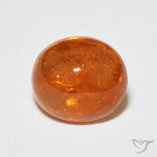 4.79ct 자연스러운 붉은 오렌지 스페사르타이트 원사, 타원형, 투명한