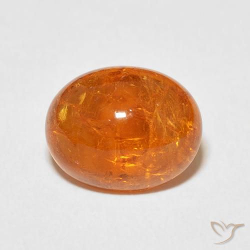 5.25ct 자연스러운 밝은 주황색 스페사르타이트 원사, 타원형, 투명한