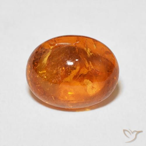 4.38ct 자연스러운 미디엄 오렌지 스페사르타이트 원사, 타원형, 투명한