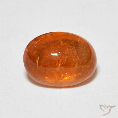 3.69ct 자연스러운 붉은 오렌지 스페사르타이트 원사, 타원형, 투명한