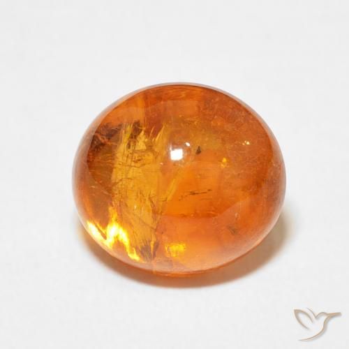 5.78ct 자연스러운 앰버 오렌지 스페사르타이트 원사, 타원형, 투명한