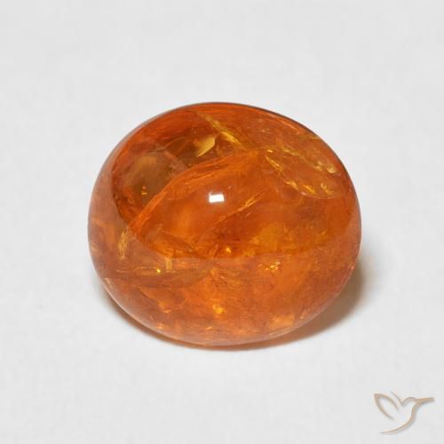 3.53ct 자연스러운 미디엄 오렌지 스페사르타이트 원사, 타원형, 투명한