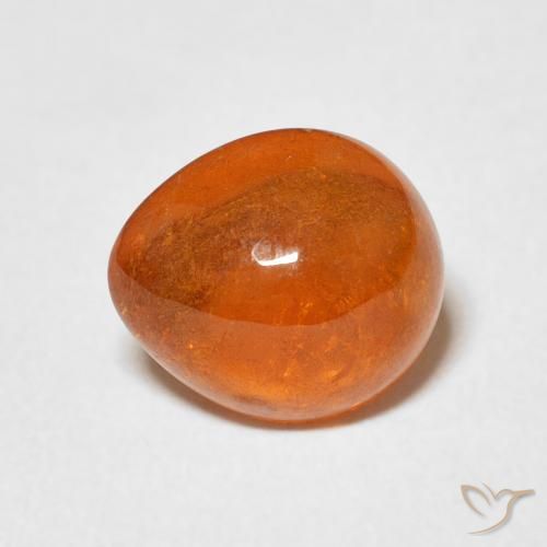 3.04ct 자연스러운 미디엄 오렌지 스페사르타이트 원사, 배 모양, 투명한