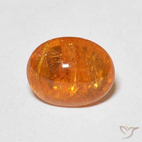3.93ct 자연스러운 앰버 오렌지 스페사르타이트 원사, 타원형, 투명한