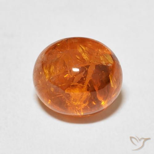3.49ct 자연스러운 딥 오렌지 스페사르타이트 원사, 타원형, 투명한