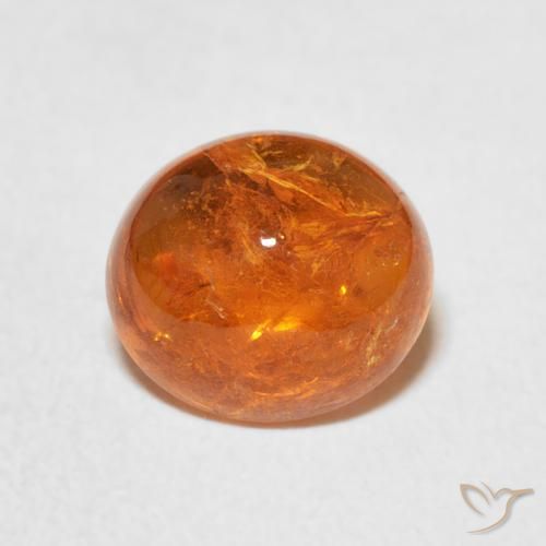 3.22ct 자연스러운 딥 오렌지 스페사르타이트 원사, 타원형, 투명한
