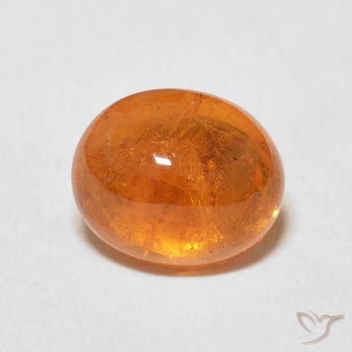 2.82ct 자연스러운 미디엄 오렌지 스페사르타이트 원사, 타원형, 투명한