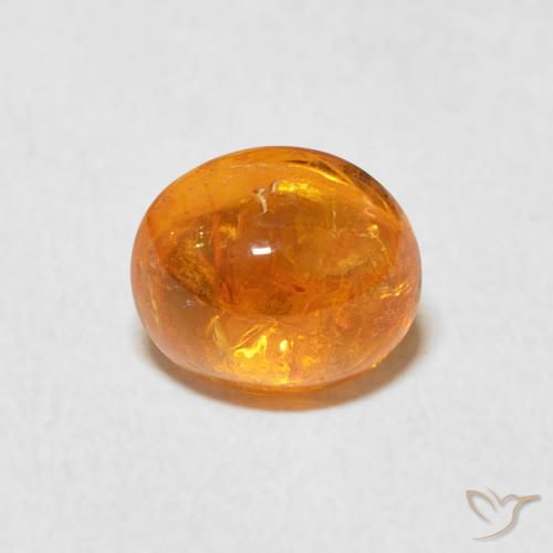 1.80ct 자연스러운 앰버 오렌지 스페사르타이트 원사, 타원형, 투명한