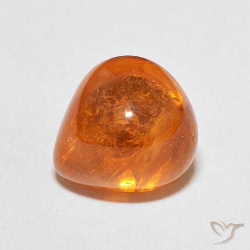 6.45ct 자연스러운 딥 오렌지 스페사르타이트 원사, 배 모양, 투명한