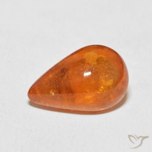 6.49ct 자연스러운 붉은 오렌지 스페사르타이트 원사, 배 모양, 투명한