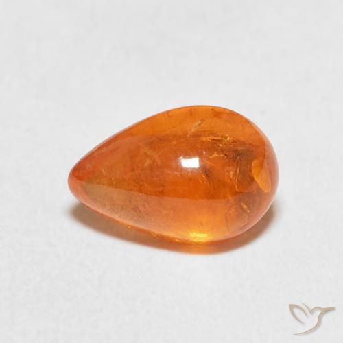 3.02ct 자연스러운 앰버 오렌지 스페사르타이트 원사, 배 모양, 투명한