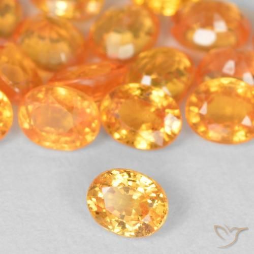 0.27캐럿 천연 밝은 오렌지 스페사르타이트 가넷, 타원형 컷, 4×3.2 mm, VS