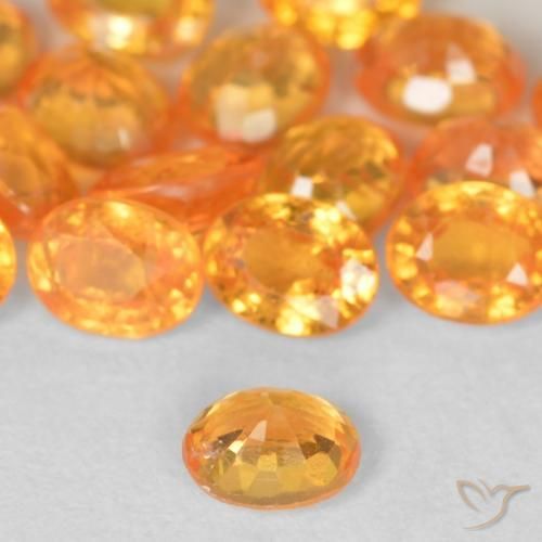 0.27캐럿 천연 밝은 오렌지 스페사르타이트 가넷, 타원형 컷, 4×3.2 mm, VS