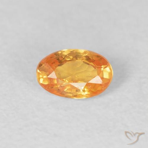 0.34ct 자연스러운 인텐스 오렌지 스페사르타이트 원사, 타원형, VS