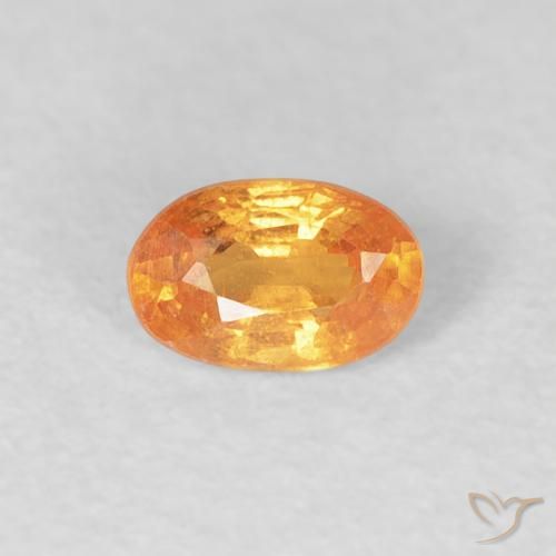 0.39ct 자연스러운 밝은 주황색 스페사르타이트 원사, 타원형, VS