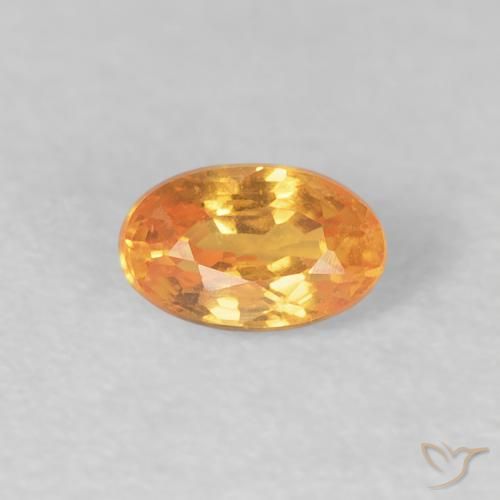 0.43ct 자연스러운 인텐스 오렌지 스페사르타이트 원사, 타원형, VS